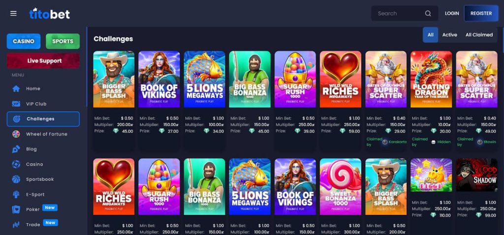 Titobet Casino défis