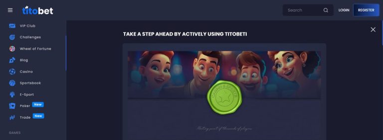 Titobet Casino Free Spins inscription