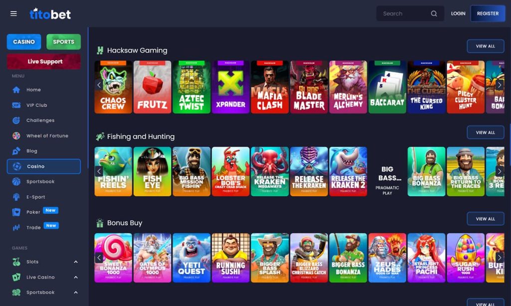 Titobet Casino jeux
