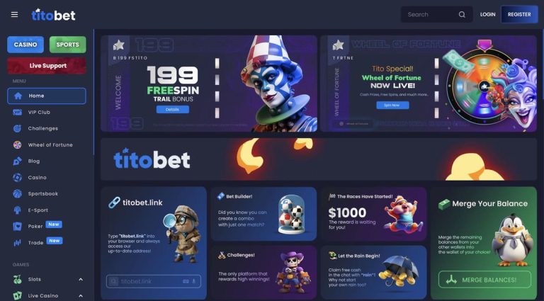 Titobet Casino page accueil